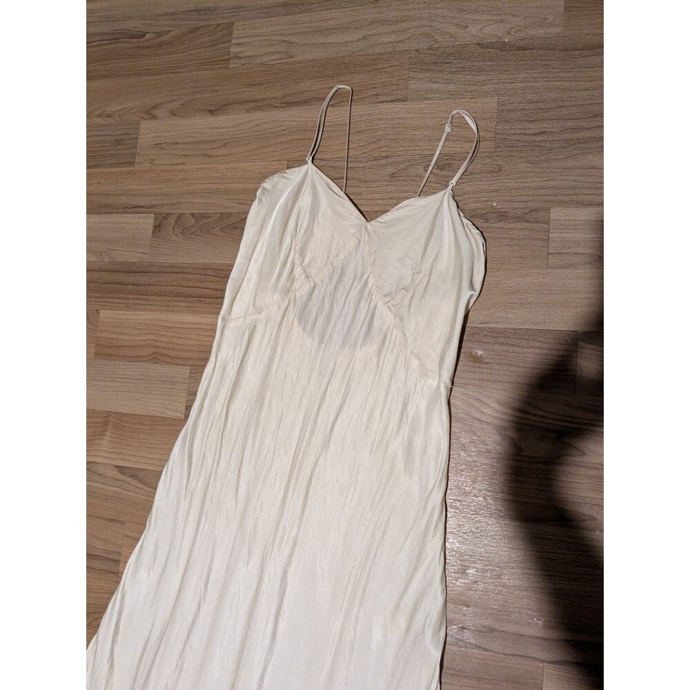 Vintage 30s/40s Barbizon Dame Dance Bias Cut Rayon Long Gown Beige 32